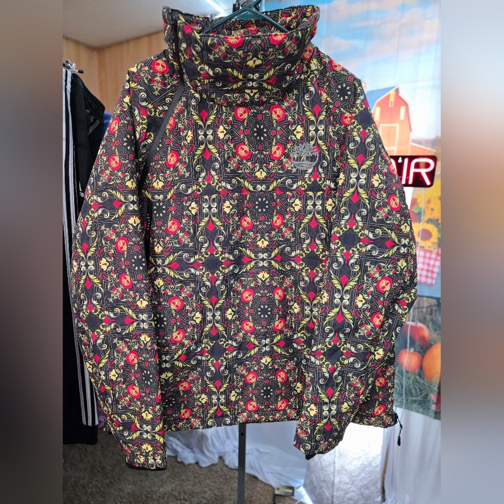 Timberland Black and Red Patterned Jacket